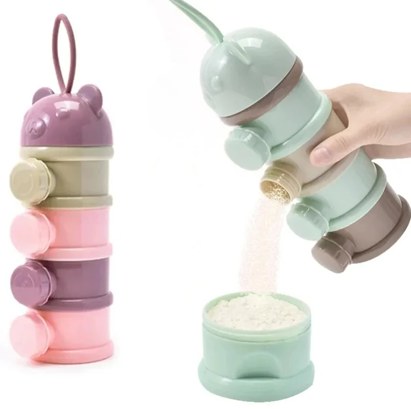 Food Snacks For 1 Year Old - 4Layer Bear Style Portable Milk Powder