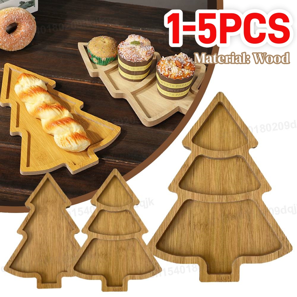 Wooden Christmas Tree Plate Tr - огляд і ціна Food Snacks Restaurant