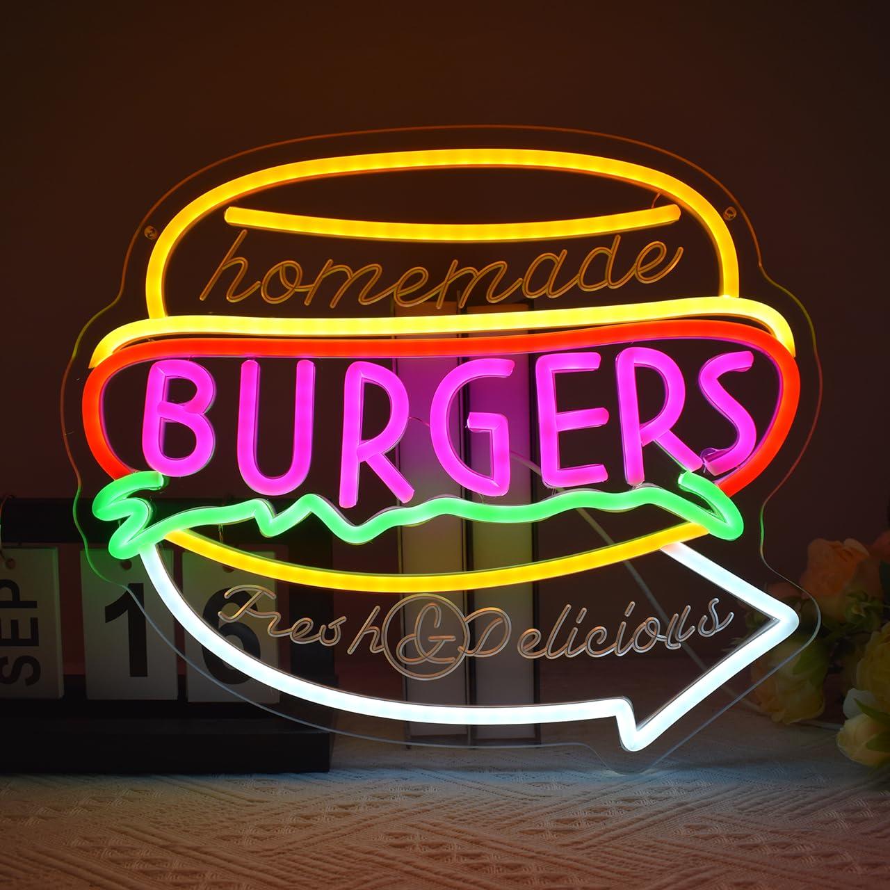 Homemade Burgers Neon Sign USB - огляд і ціна Food Snacks Restaurant