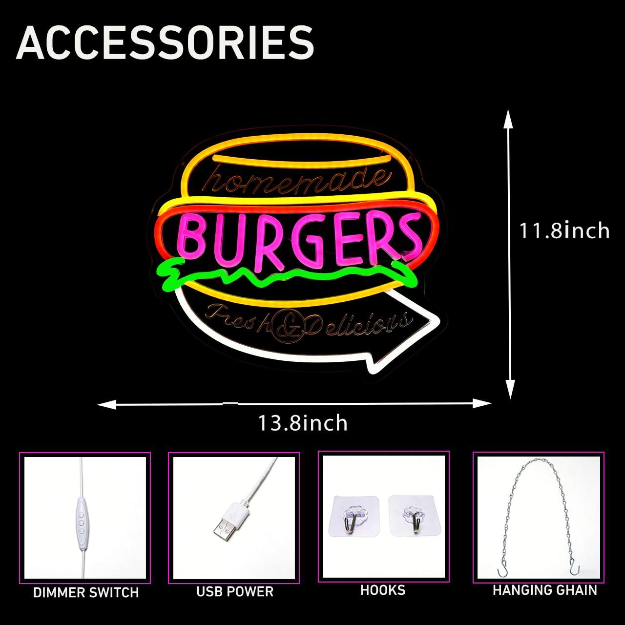 Homemade Burgers Neon Sign USB - огляд і ціна Food Snacks Restaurant