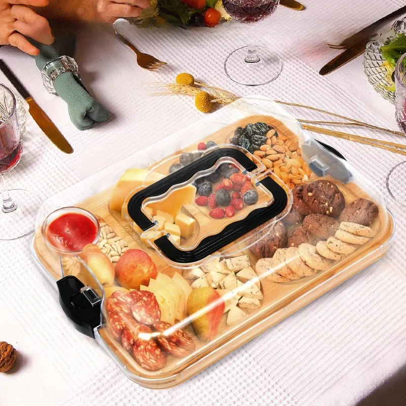 Wooden Cheese Board Snack Tray - огляд і ціна Food Snacks For Camping