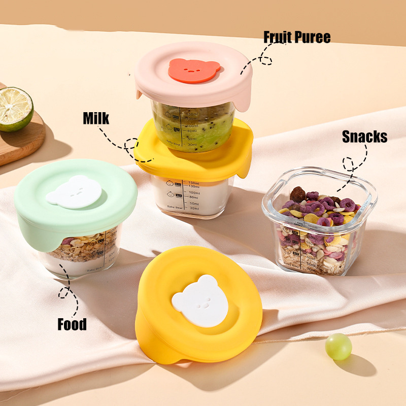 180ml Glass Baby Food Storage  - огляд і ціна Food Snacks For 1 Year Old